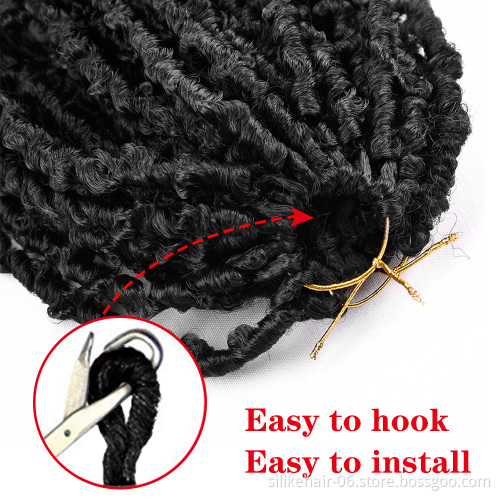 Butterfly Locs Crochet Hair Butterfly BobFaux Locs Crochet Braids Hair Black Messy Soft Butterfly locs 16inch  Distressed